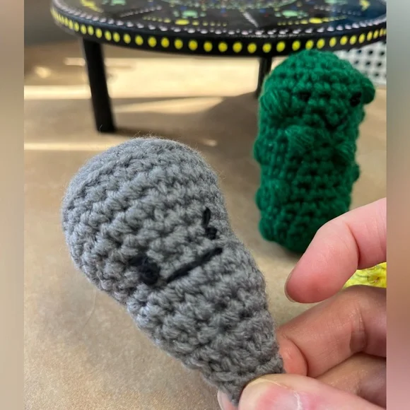 Handmade Crochet Cat Toy Trio - Gummi Bear, Tornado, Pickle - Picture 3 of 4